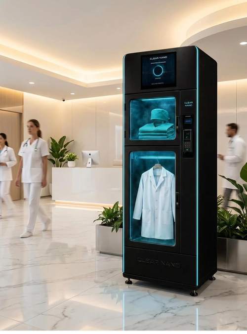 CN-200 in a clinic: a medical coat and uniform in the chambers